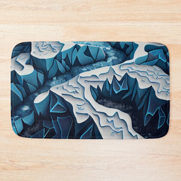 Item preview, Abstract Cartoon Winter Canyon Snow Landscape Digital Painting designed and sold by CodeAndColors.