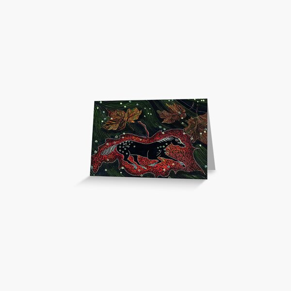 Appaloosa Running in a little snow Greeting Card