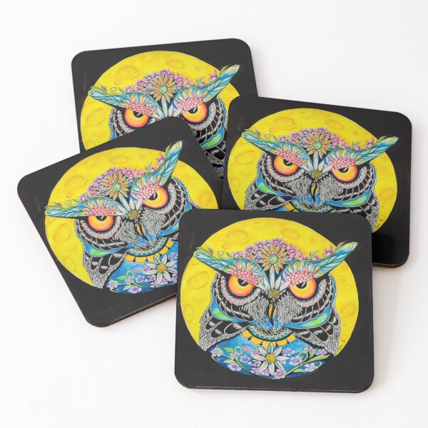 Item preview, Moonlit owl designed and sold by Spiritanimalart.