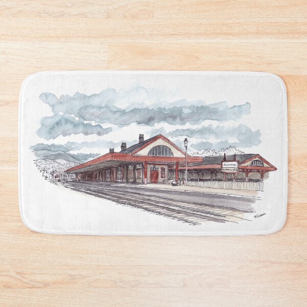 Item preview, Aviemore Train Station Watercolour designed and sold by Tom Napper Design.