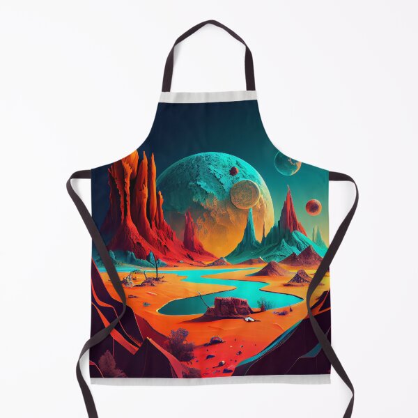 Artikelvorschau, Colorful Bright Landscape of Alien Planet with Planets Digital Painting entworfen und verkauft von CodeAndColors.