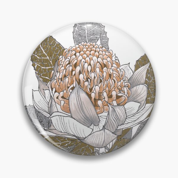 Aperçu de l'œuvre Waratah fleurs or argent créée et vendue par blueidesign.