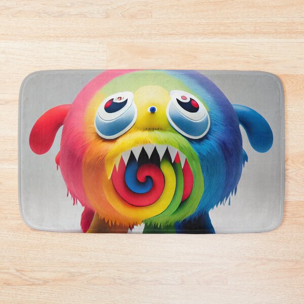 Item preview, Cute Trippy Rainbow Creature with Swirling Tongues Digital Painting designed and sold by CodeAndColors.