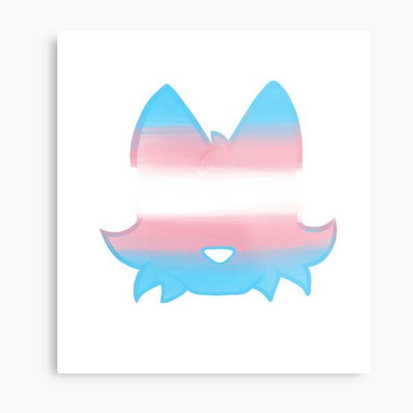 Trans pride fox Metal Print