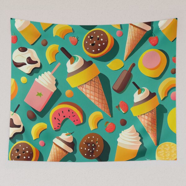 Item preview, Fun Food Flat Cartoon Pattern Digital Painting designed and sold by CodeAndColors.