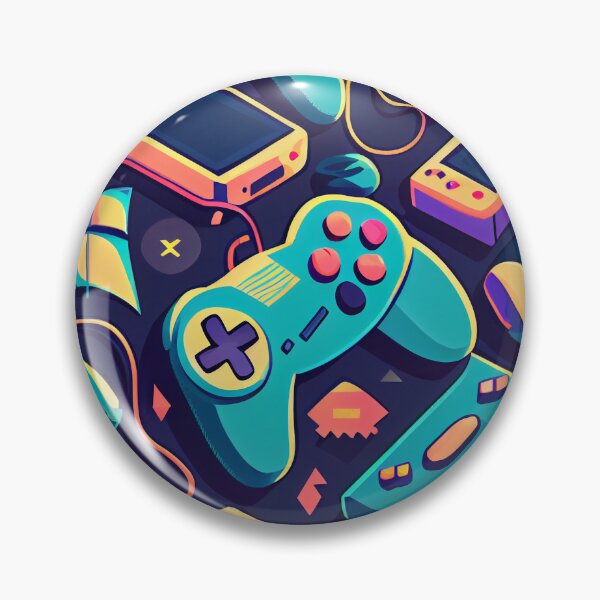 Item preview, Flat Fun Gaming Controller Pattern Digital Painting designed and sold by CodeAndColors.