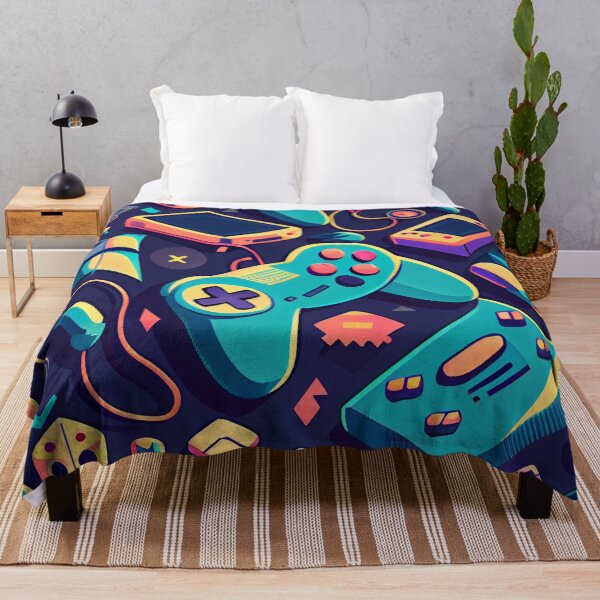 Artikelvorschau, Flat Fun Gaming Controller Pattern Digital Painting entworfen und verkauft von CodeAndColors.
