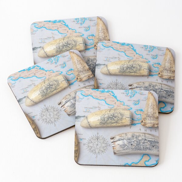 Item preview, Old Cuba Map With Scrimshaw designed and sold by Garry Gay.