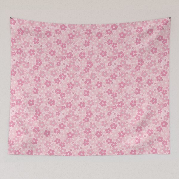 Item preview, Cherry Blossoms Large Pink Flower Power Retro Pattern designed and sold by Blue Daisy Studio.