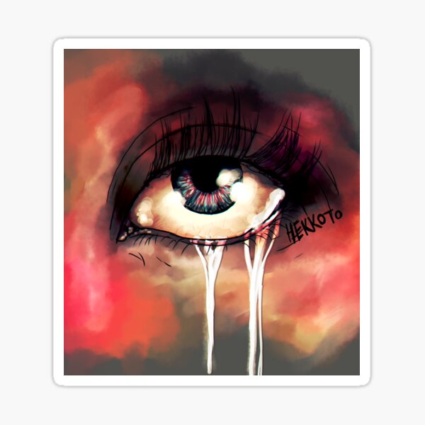 Anime Eyes Drawings Crying Asian Rectangle Stickers - CafePress