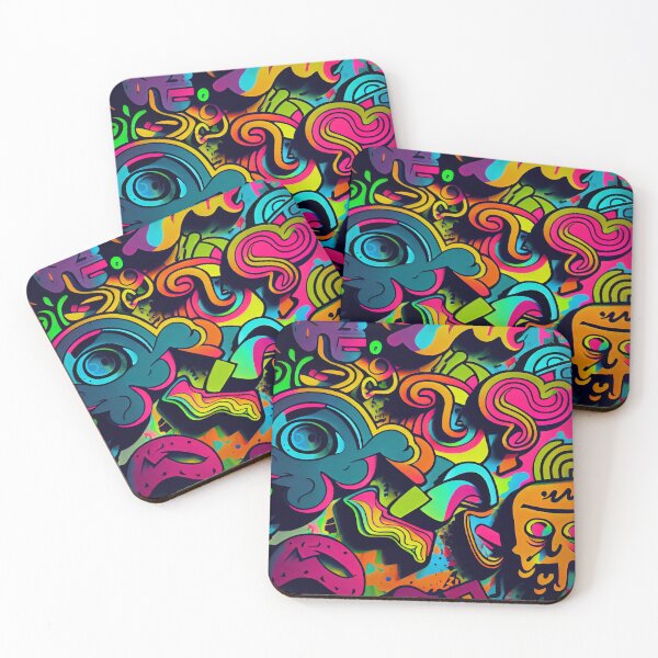 Item preview, Coloful Vibrant Street Graffiti Pattern Digital Painting designed and sold by CodeAndColors.