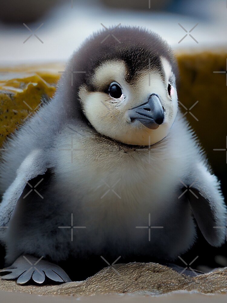 Thumbnail 3 von 3, Tuch, Happy Cute Little Baby Penguin Relaxing Digital Painting designt und verkauft von CodeAndColors.