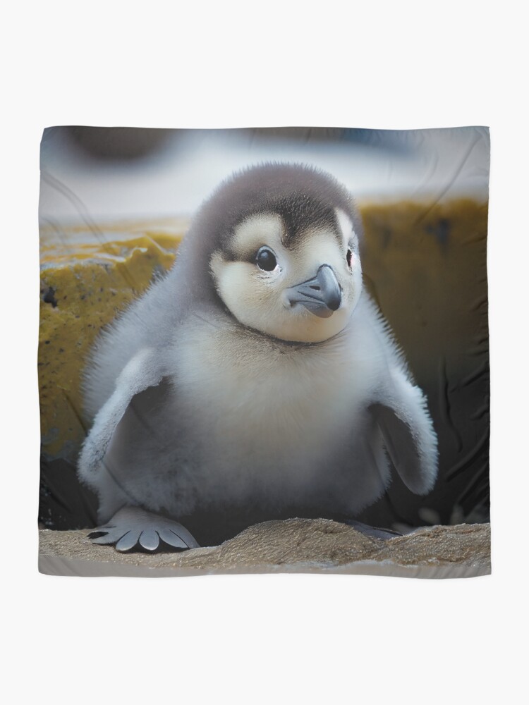 Thumbnail 2 von 3, Tuch, Happy Cute Little Baby Penguin Relaxing Digital Painting designt und verkauft von CodeAndColors.