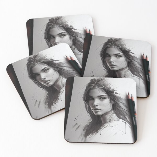 Item preview, Sketch of Pretty Model Girl Digital Painting designed and sold by CodeAndColors.