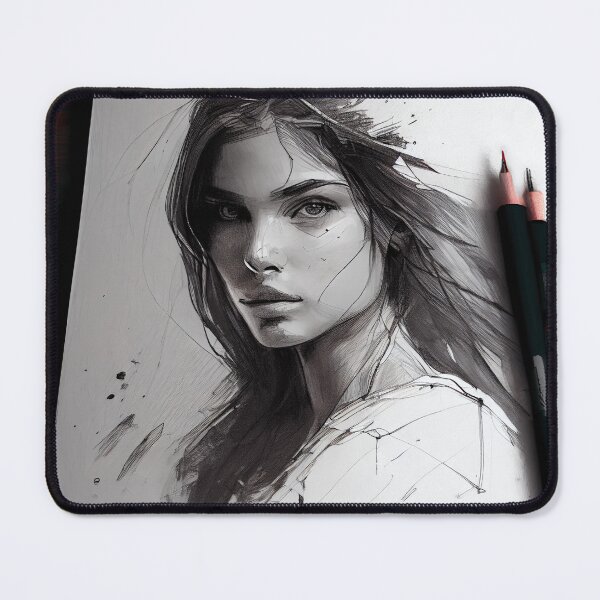 Item preview, Sketch of Pretty Model Girl Digital Painting designed and sold by CodeAndColors.