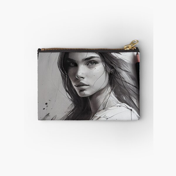 Aperçu de l'œuvre Sketch of Pretty Model Girl Digital Painting créée et vendue par CodeAndColors.