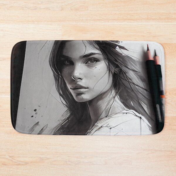 Item preview, Sketch of Pretty Model Girl Digital Painting designed and sold by CodeAndColors.