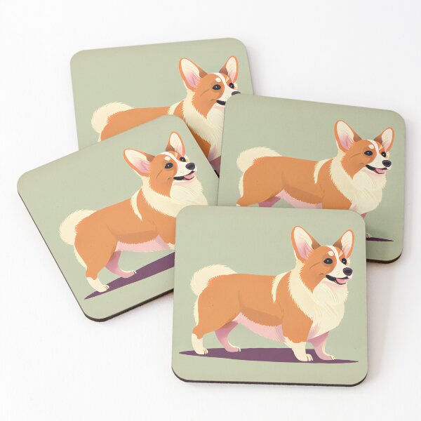 Item preview, Flat Happy Corgi Cartoon Digital Painting designed and sold by CodeAndColors.