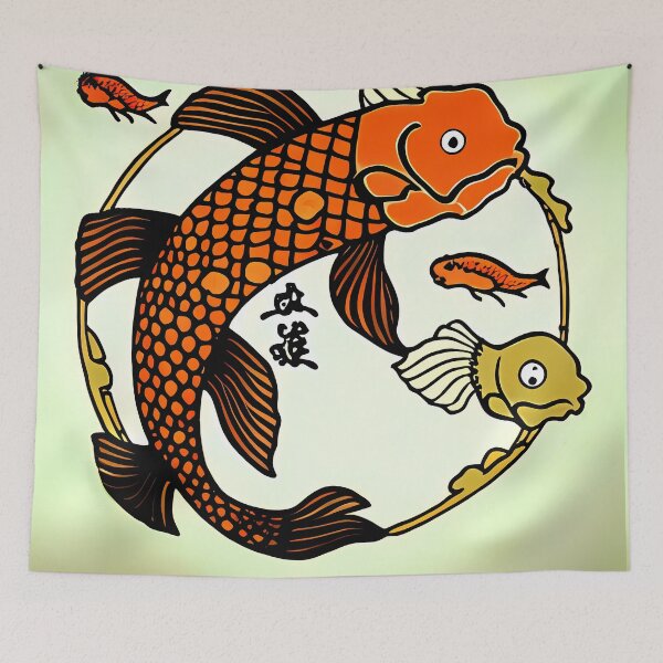 Item preview, Koi fish drawing designed and sold by BigBrainArtwork.