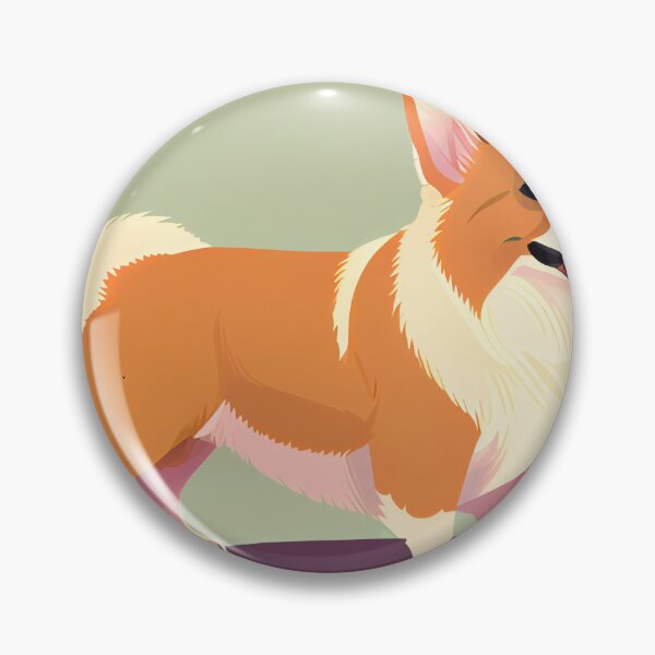 Item preview, Flat Happy Corgi Cartoon Digital Painting designed and sold by CodeAndColors.