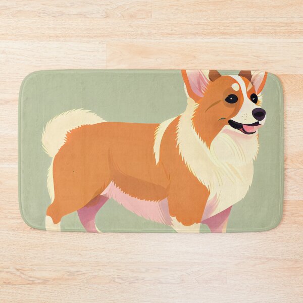 Item preview, Flat Happy Corgi Cartoon Digital Painting designed and sold by CodeAndColors.
