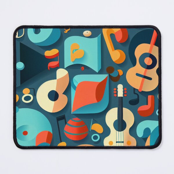 Artikelvorschau, Bright Vibrant Music and Guitar Pattern Digital Painting entworfen und verkauft von CodeAndColors.