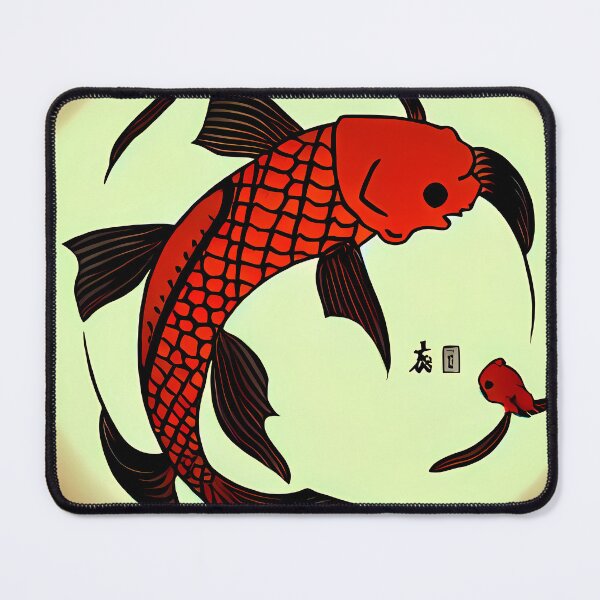 Item preview, Koi fish drawing designed and sold by BigBrainArtwork.