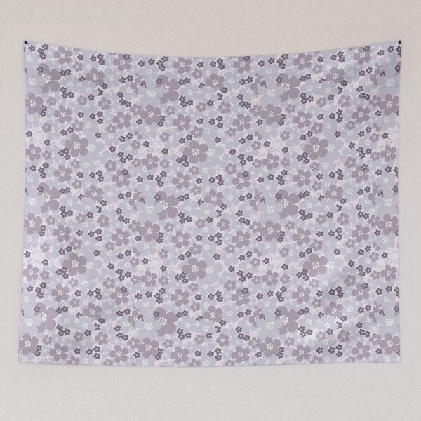Item preview, Cherry Blossoms Large Purple Flower Power Retro Pattern designed and sold by Blue Daisy Studio.