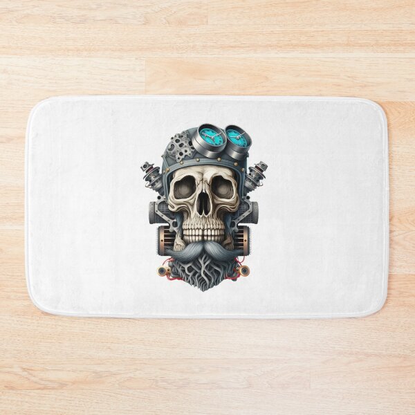 Item preview, SKULL BEARD DARK MECHANIC PISTON CAR MOTORCYCLE COLOR #ogirdor designed and sold by ogirdorgraphics.