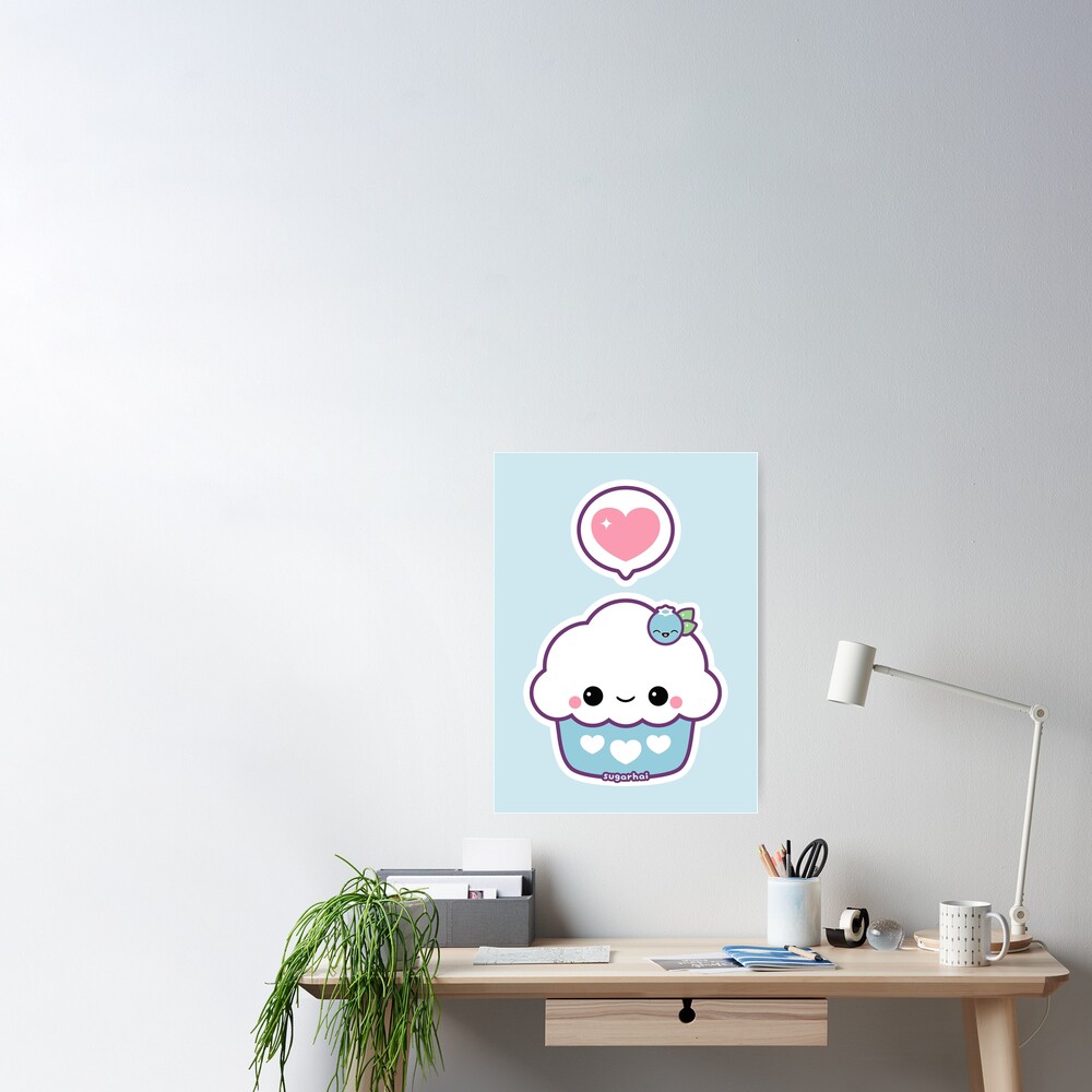 Cute Blueberry Cupcake Sticker for Sale by sugarhai  Cute laptop stickers,  Cute cupcake drawing, Cute panda wallpaper