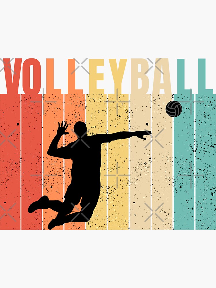 "Retro Volleyball, Vintage Volleyball" Sticker for Sale by LaughingHorseCo Redbubble
