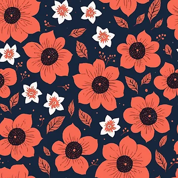 Artwork thumbnail, Dark Floral Pattern (Large pattern version) by FantasyPatterns