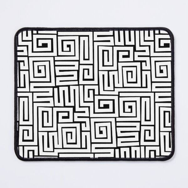 Item preview, Kuba Style Pattern 280922 - White on Black designed and sold by Artberry.
