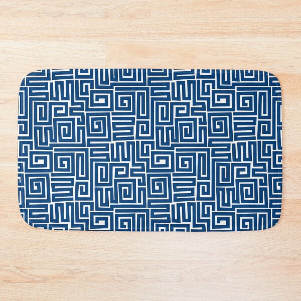 Item preview, Kuba Style Pattern 280922 - Shibori Blue on White designed and sold by Artberry.