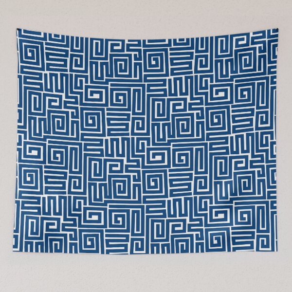 Item preview, Kuba Style Pattern 280922 - Shibori Blue on White designed and sold by Artberry.