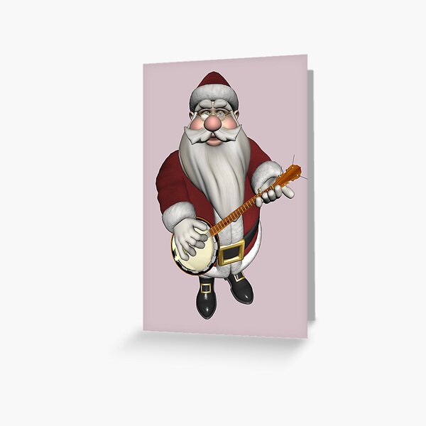 - Santa Claus Playing Banjo Greeting Card