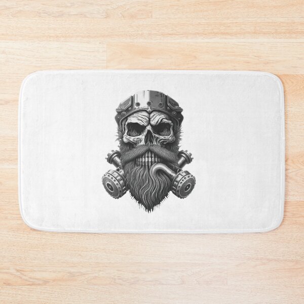 Item preview, SKULL BEARD DARK MECHANIC PISTON CAR MOTORCYCLE BLACK designed and sold by ogirdorgraphics.