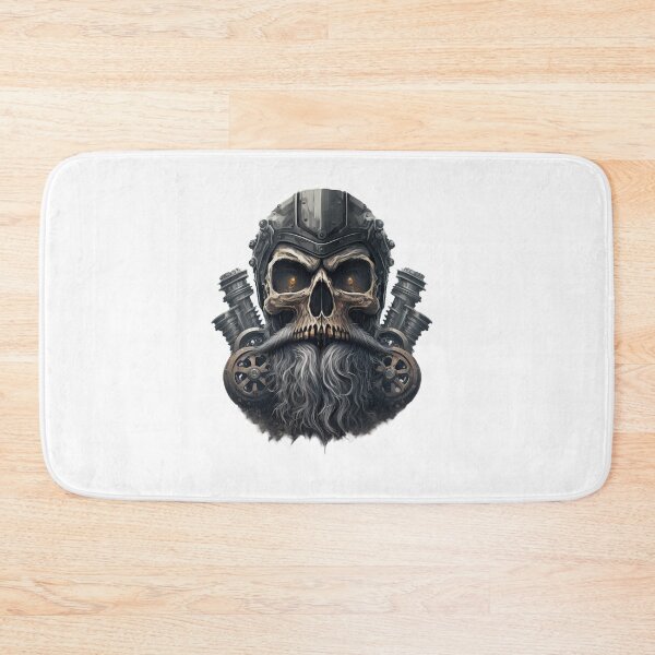 Item preview, SKULL BEARD DARK MECHANIC PISTON CAR MOTORCYCLE COLOR #ogirdor designed and sold by ogirdorgraphics.