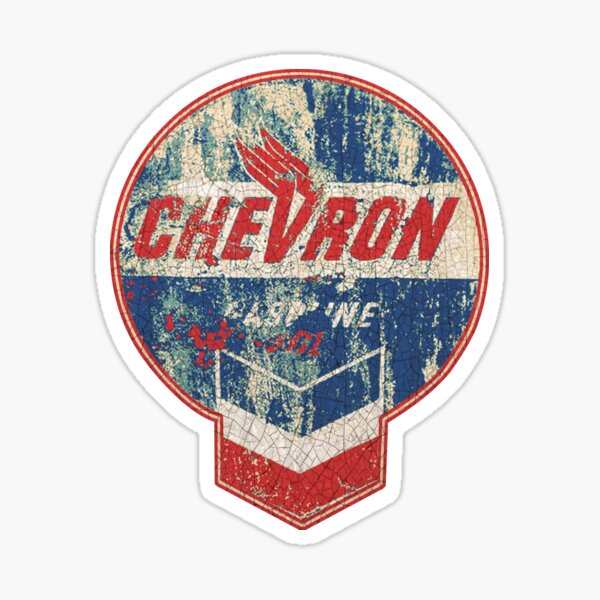 Vintage Chevron oil and gas sign Sticker