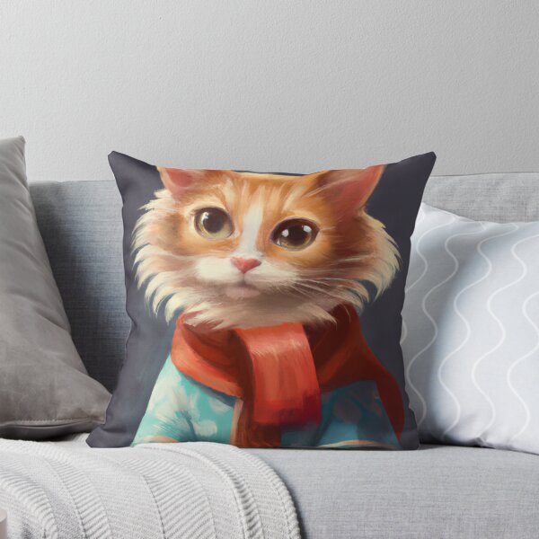 Item preview, Timi - Ginger Cat In Scarf  designed and sold by umi ♡.