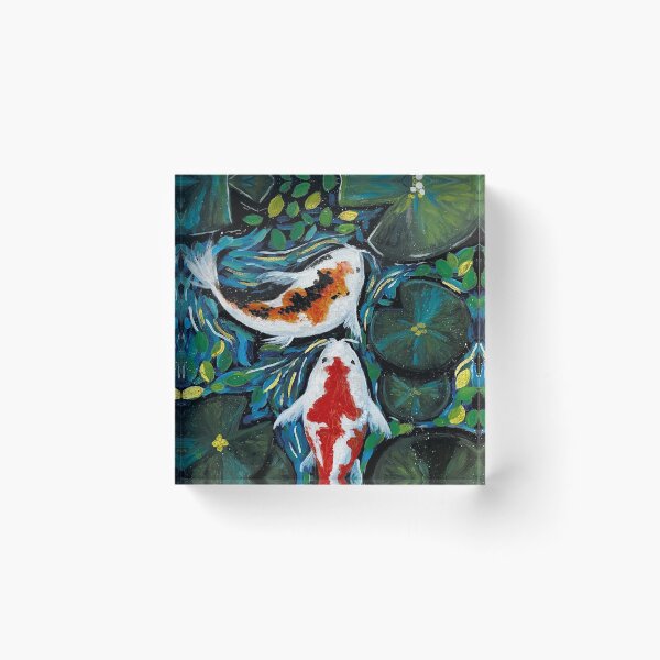 Artikelvorschau, Koi-Fisch-Teich-Gouache-Malerei entworfen und verkauft von KatiaMart.