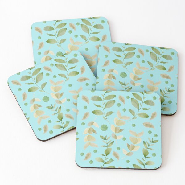 Item preview, Soft and Subtle Watercolor Leaves Patern in Gold and Green Spring Aesthetic designed and sold by Ching Teoh.