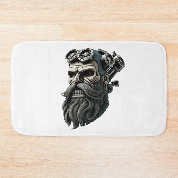 Item preview, SKULL BEARD DARK MECHANIC PISTON CAR MOTORCYCLE COLOR designed and sold by ogirdorgraphics.