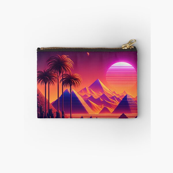 Item preview, Electro-Chromatic Oasis: A Retrowave Pyramid Landscape designed and sold by Mullet Monkey.
