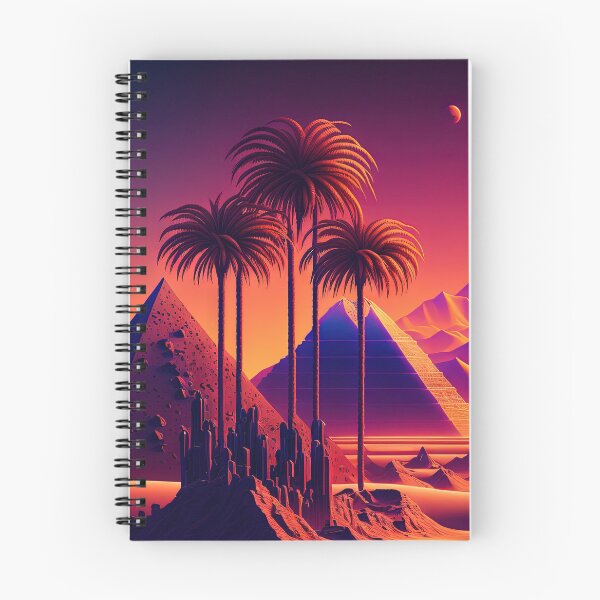 Item preview, Electro-Chromatic Oasis: A Retrowave Pyramid Landscape designed and sold by Mullet Monkey.