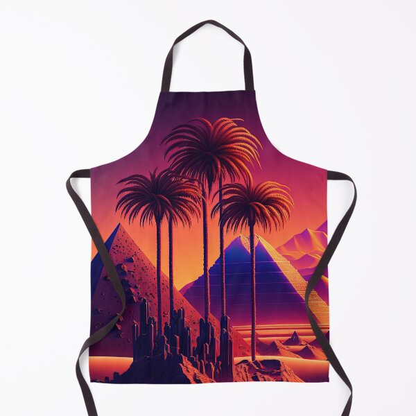Item preview, Electro-Chromatic Oasis: A Retrowave Pyramid Landscape designed and sold by Mullet Monkey.