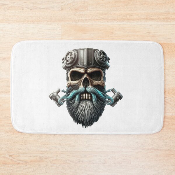 Item preview, SKULL BEARD DARK MECHANIC PISTON CAR MOTORCYCLE COLOR designed and sold by ogirdorgraphics.