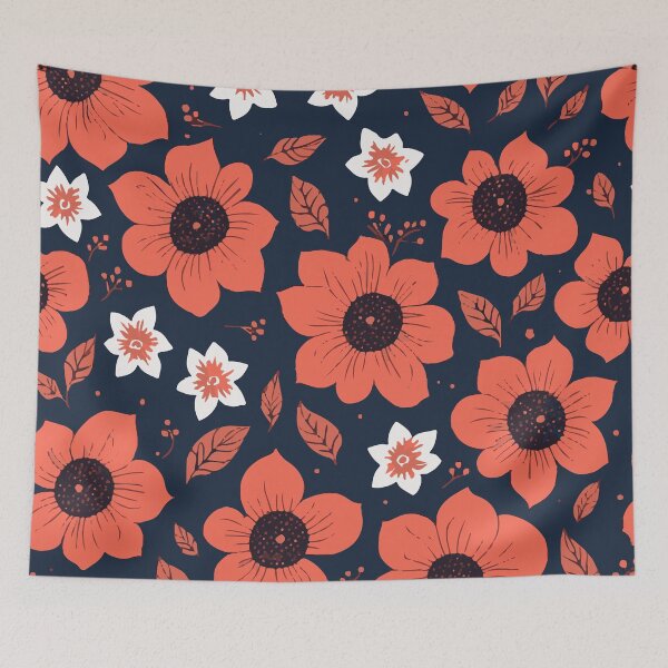 Aperçu de l'œuvre Motif floral foncé (version grand motif) créée et vendue par FantasyPatterns.