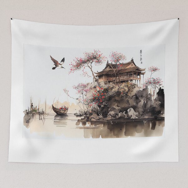 Item preview, Traditional Chinese ink and watercolor landscape designed and sold by Patrick Edwards.