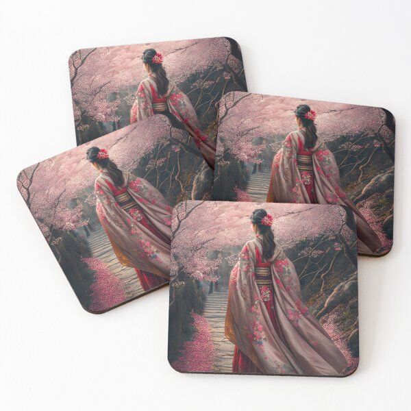 Item preview, A beautiful Chinese painting with cherry blossoms and a kimono designed and sold by Patrick Edwards.